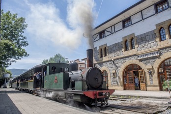 Un ferrocarril en el Museo de Azpeitia.