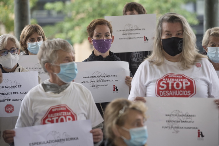 Protesta anterior de inquilinos de Azora. (Juan Carlos RUIZ/FOKU)