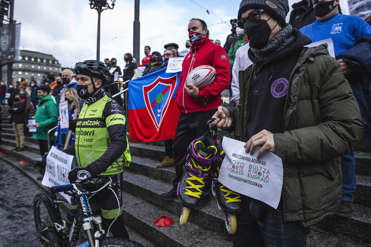 Concentración de Bultza Kirola el pasado 26 de diciembre en Bilbo. (Aritz LOIOLA/FOKU)