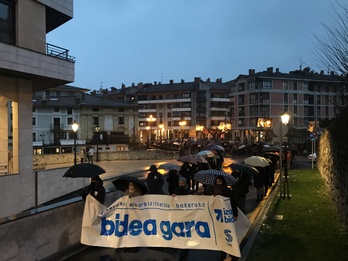 Azpeitiko manifestazioaren burua, larunbat arratsaldean. (NAIZ)