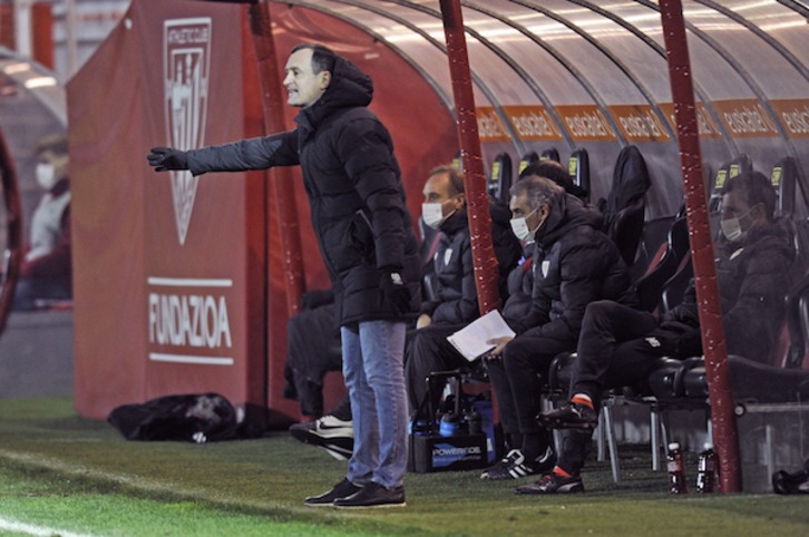 Joseba Etxeberria, entrenador del Bilbao Athletic, en el partido contra el Real Unión. (@AthleticClub)