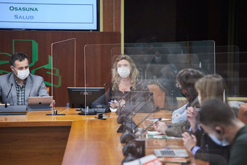 La consejera Gotzone Sagardui ante la Comisión de Salud. (PARLAMENTO VASCO)