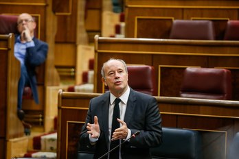 Imagen de archivo de Juan Carlos Campo en el Congreso español. (@Jccampm)