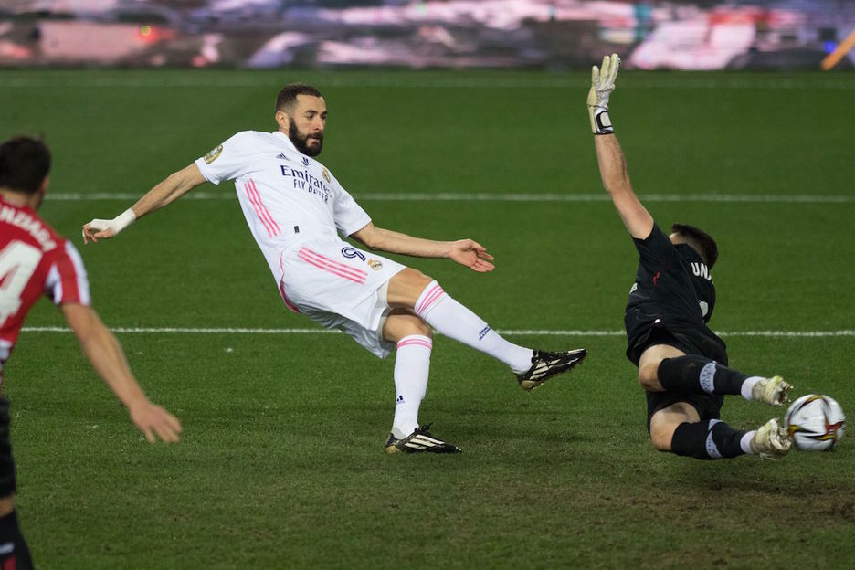 Benzemak egin zuen madrildarren gola. (Jorge GUERRERO / AFP)