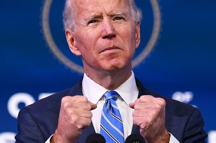 Joe Biden AEBetako presidente hautatuaren agerraldia. (Jim WATSON/AFP)