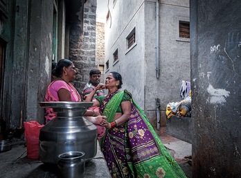 Una de las calles del distrito de Ahmednagar.