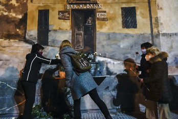 Acto de recuerdo de EH Bildu en el 41 aniversario del atentado contra el bar Aldana de Alonsotegi, 20-01-2