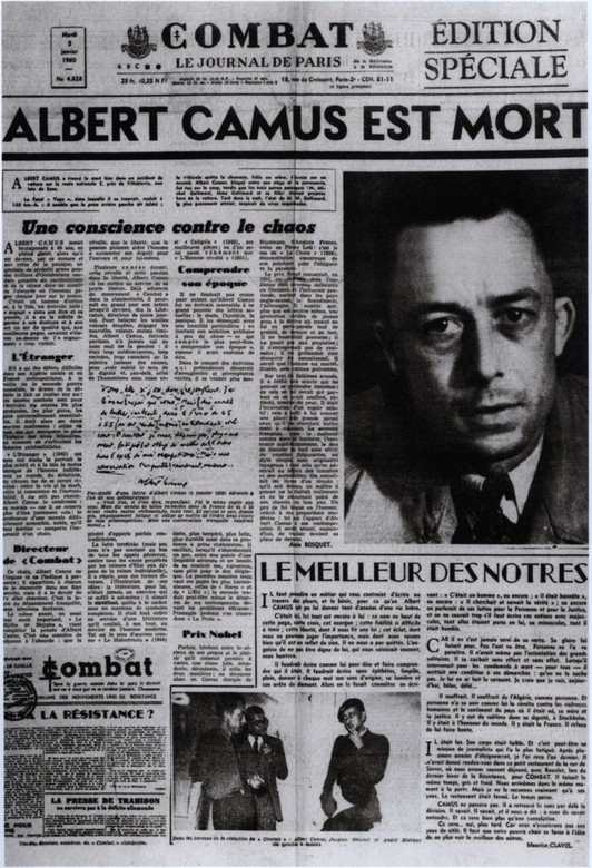 Camus fue redactor jefe y editorialista del periódico de la Resistencia ‘Combat’. (NAIZ)