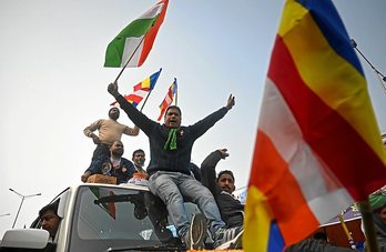 Nekazarien protestak Indian. AFP