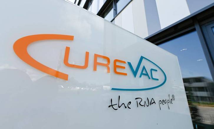 Logotipo de los laboratorios CureVac. (NAIZ)
