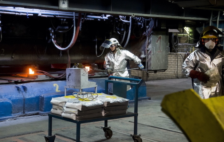 Trabajadores del sector del metal. (Luis JAUREGIALTZO/FOKU)