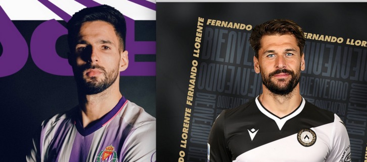 Kodro y Llorente tras la confirmación de sus contrataciones por Valladolid y Udinese.