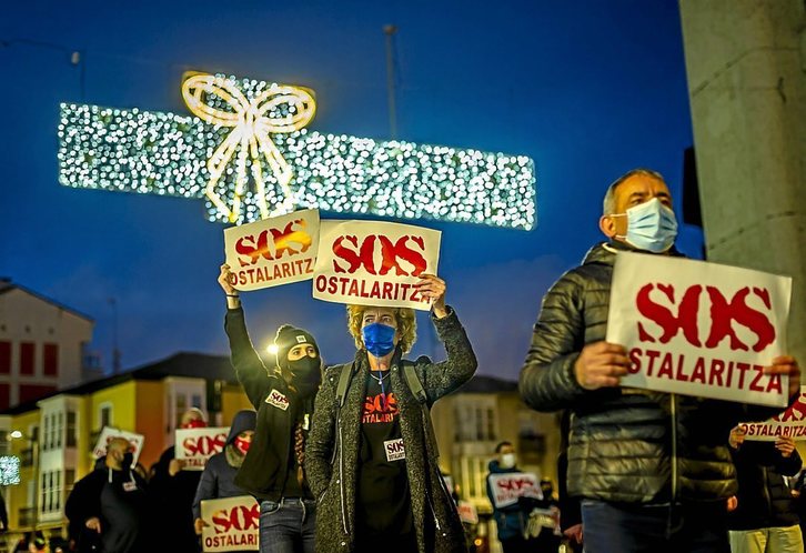 Movilización del sector de la hostelería en Gasteiz el pasado 12 de diciembre. (Jaizki FONTANEDA/FOKU)