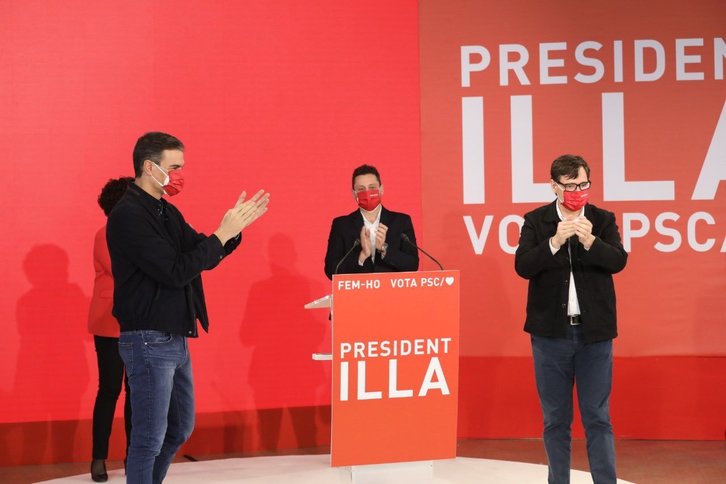 Pedro Sánchez y Salvador Illa en el acto de Tarragona. (PSC)