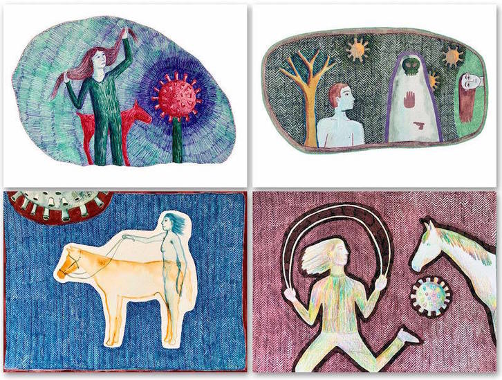 Confinada, obra de Caroline Krabbe mostrada en la exposición virtual de Empoderarte. (peopleartfactory.com)