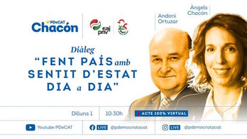 Cartel electoral con Chacón y Ortuzar. (PDeCat)