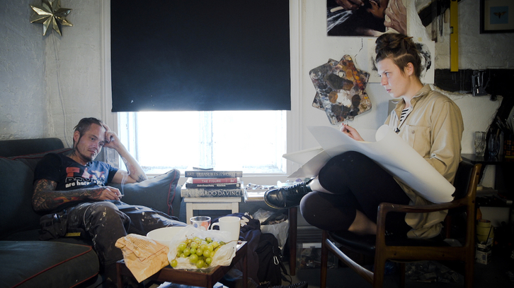 Karl Bertil-Nordland posa para la pintora checa Barbora Kysilkova. (NAIZ)