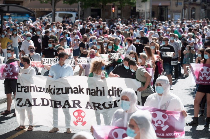 Zaldibar Argitu plataformaren mobilizazio bateko artxiboko irudia. (Juan Carlos RUIZ/FOKU)