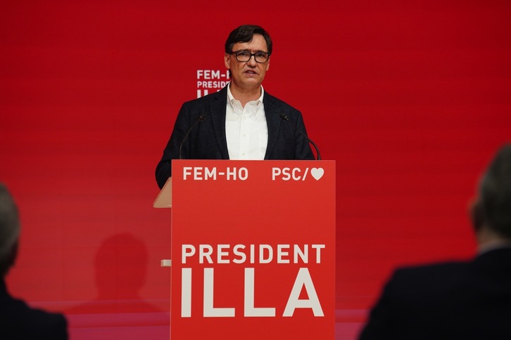 Salvador Illa, candidato del PSC, impulsado desde el CIS estatal. (PSC/AFP PHOTO)