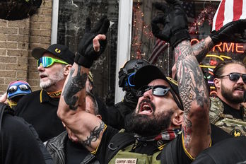 Protesta de los Proud Boys en Washington. (Stephanie KEITH/AFP)