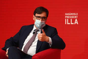 El candidato del PSC a president, Salvador Illa. (Lluís GENE/AFP) 