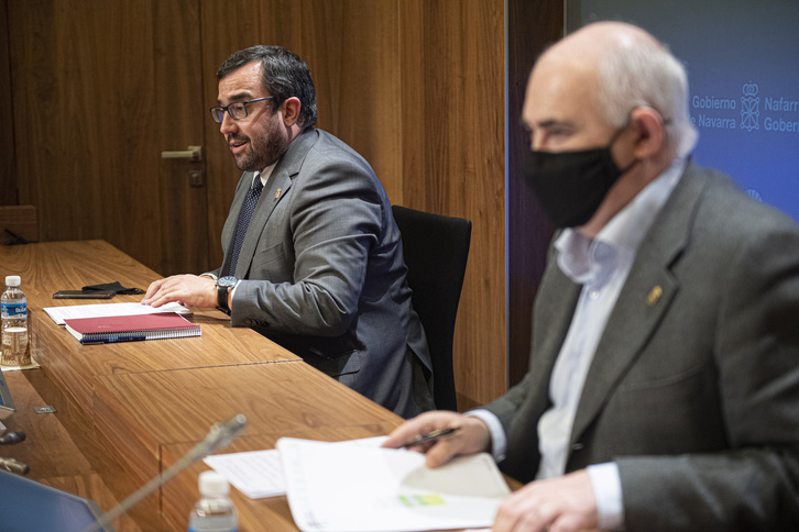 Los vicelehendakaris Javier Remírez y José María Aierdi, uno del PSN y el otro de Geroa Bai, en una imagen de archivo. (Jagoba MANTEROLA/FOKU)