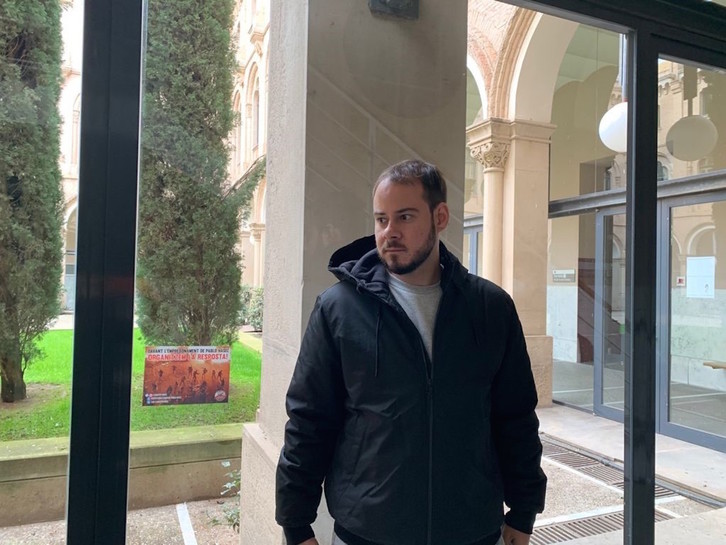 Pablo Hasel, en la Universidad de Lleida. (EUROPA PRESS)