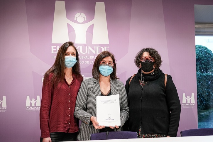 Presentación del estudio sobre el tratamiento de acciones en las mujeres en la CAV. (Endika PORTILLO/FOKU)