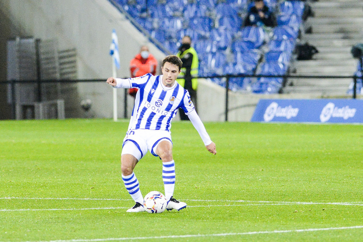 Ander Guevara, durante un partido de esta temporada. (Gorka RUBIO/FOKU)