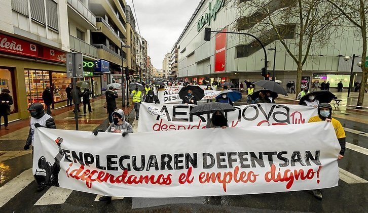 Manifestación por el empleo en Gasteiz. (Jaizki FONTANEDA/FOKU)