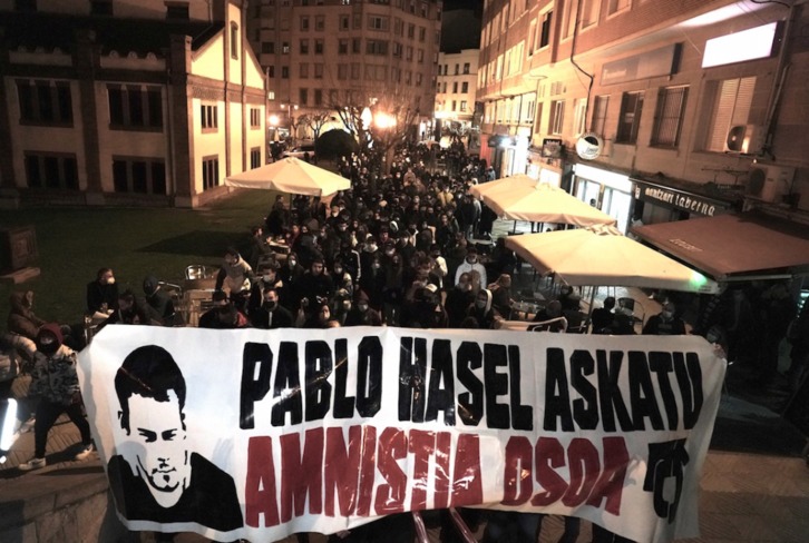 Manifestación contra el encarcelamiento de Pablo Hasel en Barakaldo (H. BILBAO/EUROPA PRESS)