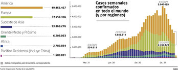 Evolución de la epidemia en el mundo.