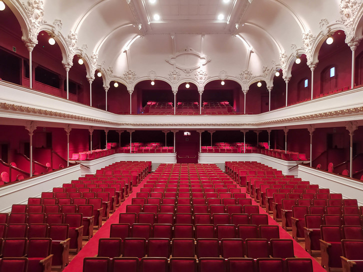 La sala de la Filarmónica, construida en 1904 por el arquitecto Fidel Iturría está considerada una de las salas de cámara más antiguas y de mejor acústica de Europa. (NAIZ)