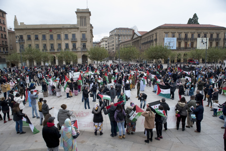 Concentración de apoyo al Sahara, el pasado noviembre en Iruñea. (Iñigo URIZ / FOKU)