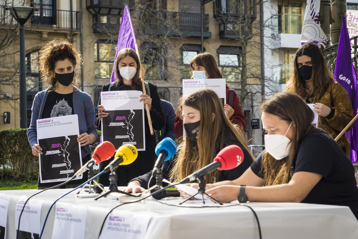 Euskal Herriko mugimendu feministak mobilizazioak deitu ditu martxoaren 8rako. (Gorka RUBIO / FOKU)