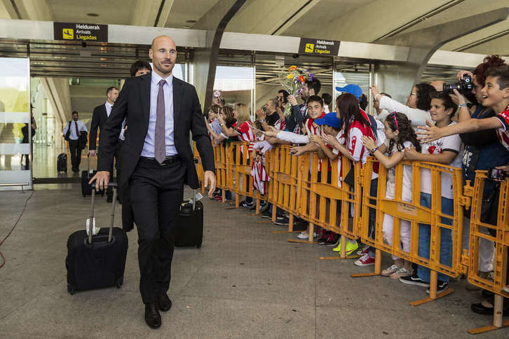 Gaizka Toquero ya abandonó el corto y ahora espera vestirse de traje para presidir la AFE. (Aritz LOIOLA/FOKU)