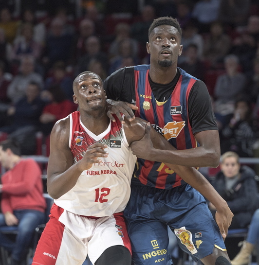 El Fuenlabrada sacó los colores al Baskonia –con Fall en la imagen– en la temporada 2019-20. (Juanan RUIZ/FOKU)
