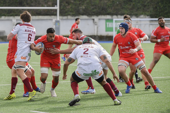 Los jugadores del Ampo Ordizia lo han intentado, pero se han quedado fuera de semifinales de Copa. (Gorka RUBIO/FOKU)