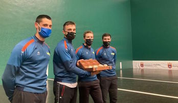 Albisu, Peña, Artola eta Aranguren, gaur goizean Labriten (BAIKO PILOTA)