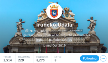 El equipo de Maya separó los perfiles en redes del Ayuntamiento de Iruñea por idiomas en octubre de 2019.