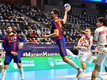Raúl Entrerríos, el MVP de la final, ha jugado su último partido copero. (@RFEBalonmano)