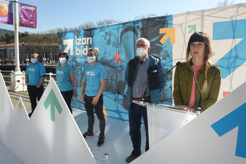 Comparecencia de Sare para dar detalles de la nueva cita de la dinámica Izan Bidea. (Monika DEL VALLE/FOKU)