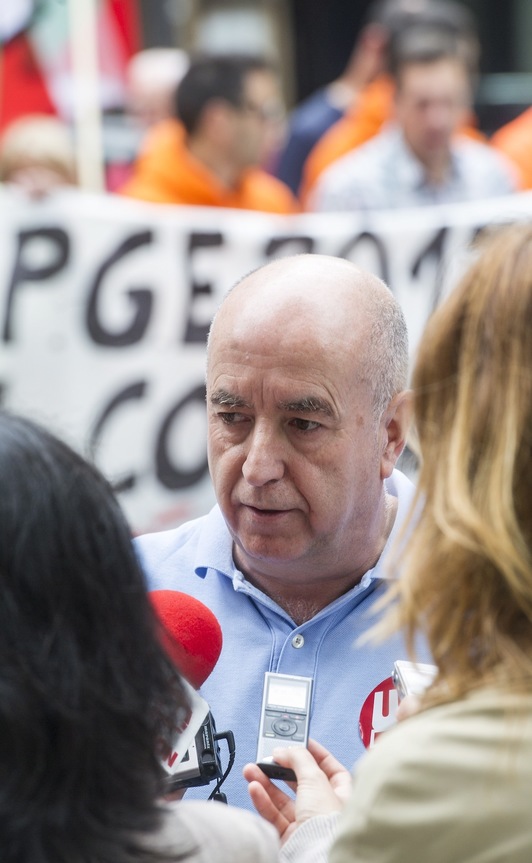 Raúl Arza, en una movilización de UGT. (Marisol RAMÍREZ/FOKU)
