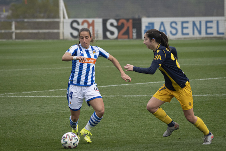 La Real busca su tercera consecutiva. En la imagen, Lucía durante el encuentro de la semana pasada ante el Deportivo (Gorka RUBIO/FOKU)