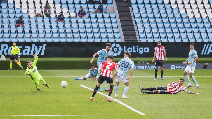 Berenguer ha tenido la ocasión más clara del Athletic en el primer tiempo. (@AthleticClub)