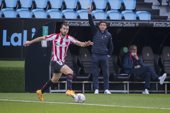 Marcelino en el partido ante el Celta en Vigo. (@AthleticClub)