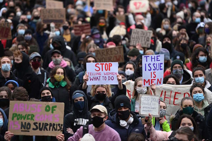Protesta en Londres el domingo. (Daniel LEAL-OLIVAS | AFP)