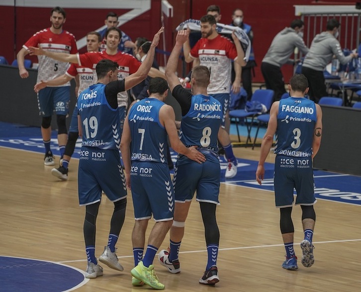 Con Dino Radoncic como principal baluarte, Gipuzkoa Basket ha reaccionado con el cambio de año. (Andoni CANELLADA / FOKU)