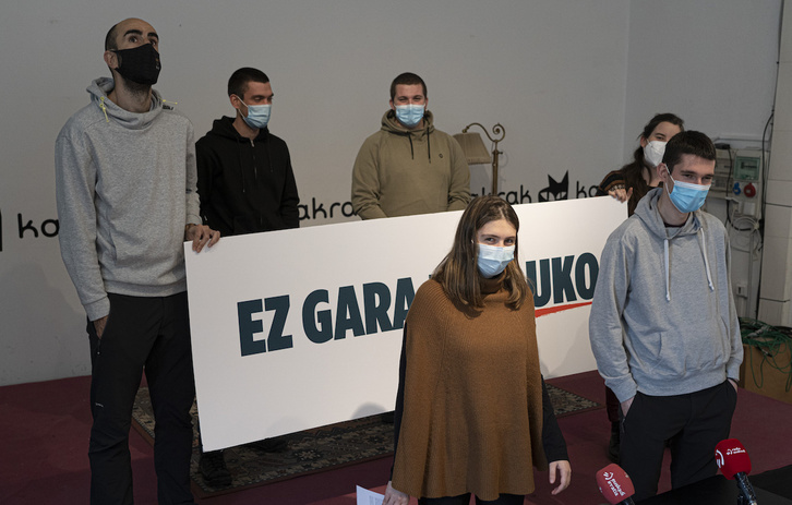 Los encausados por los actos del 12-O han comparecido en Iruñea. (FOKU)