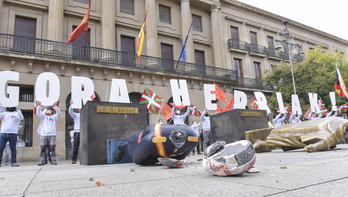 Los encausados por los actos del 12-O han comparecido en Iruñea. (FOKU)